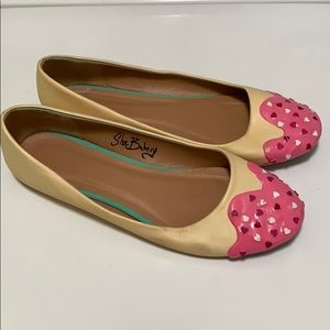 Size 10 Shoe Bakery Pink Valentines Sprinkle Flats